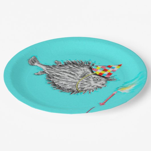 Assiettes En Carton Amusant désir de poisson d'anniversaire (Angle)