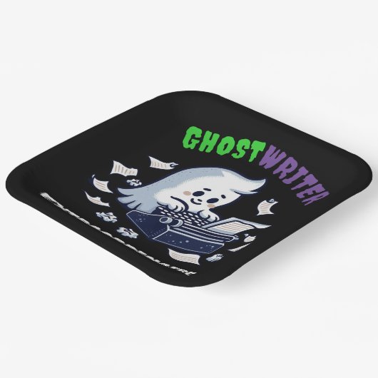 Assiettes En Carton Amusant Écrivain Ghost Extraordinaire Cute Ghost (Angulaire)