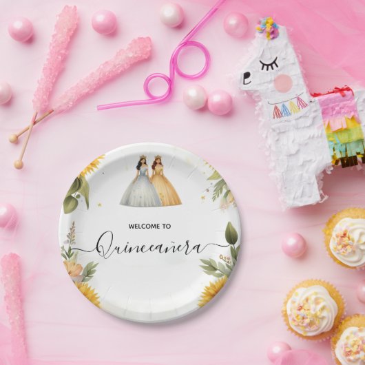 Assiettes En Carton Amusant Joy Lily Twin Double Joint Quinceanera (Fête)