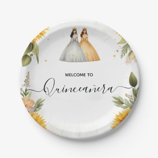 Assiettes En Carton Amusant Joy Lily Twin Double Joint Quinceanera (Devant)