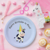 Assiettes En Carton Amusant Joyeux Anniversaire à Moo Cute Party Cow (Fête)