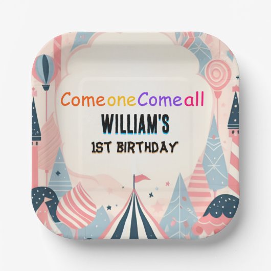 Assiettes En Carton amusant mignon enfants Carnival Cirque Spectacle 1 (Recto)