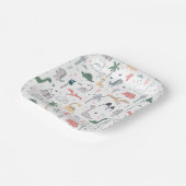 Assiettes En Carton Amusant Pastel Dinosaur Motif de scène (Angulaire)