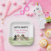 Assiettes En Carton Amusant Personnalisé Chien Rosé Chien Rosé Anniver (Fête)