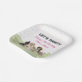 Assiettes En Carton Amusant Personnalisé Chien Rosé Chien Rosé Anniver (Angulaire)