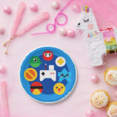 Assiettes En Carton Amusant Retro Arcade (Fête)