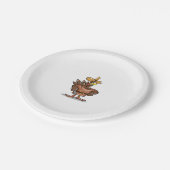Assiettes En Carton Amusant Thanksgiving Turquie Cowboy (Angle)