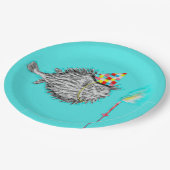 Assiettes En Carton Amusante fête du poisson-globe d'anniversaire (Angle)