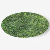 Assiettes En Carton Amusante herbe verte vraie texture photo motif pla (Angle)
