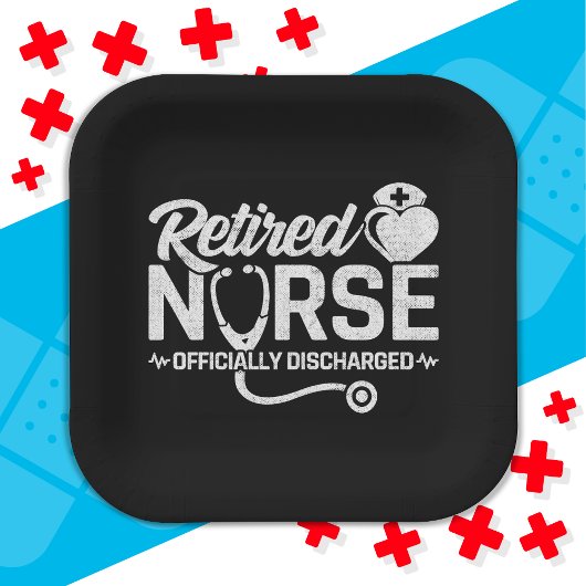Assiettes En Carton Amusante Infirmière retraitée Plaisanterie Infirmi