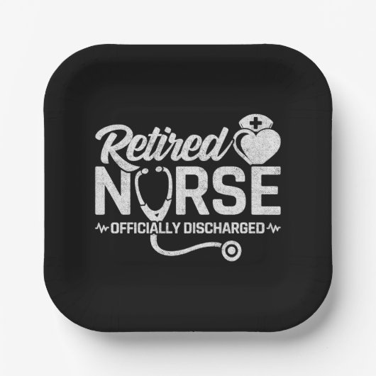 Assiettes En Carton Amusante Infirmière retraitée Plaisanterie Infirmi (Recto)