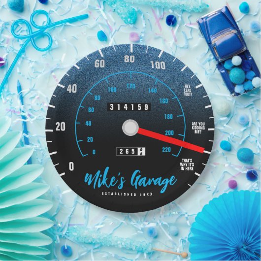 Assiettes En Carton Amusante voiture Manly Odometer Speedometer Partie (Fête)