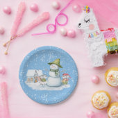 Assiettes En Carton Amusants Joyeux Noël Fête de neige (Fête)