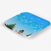 Assiettes En Carton Amusement cool Snowman Sparkly Noël Arbres bleus (Angulaire)