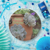 Assiettes En Carton Amusement D'Anniversaire Avec Succulents (Fête)