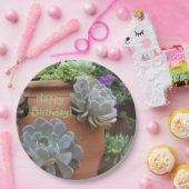 Assiettes En Carton Amusement D'Anniversaire Avec Succulents (Fête)