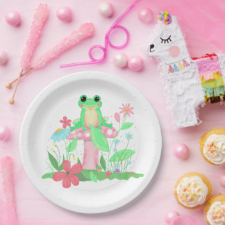 Assiettes En Carton Amusement de grenouille
