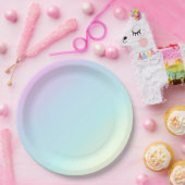 Assiettes En Carton Amusement et rose en pastel moderne, bleu, vert, (Fête)
