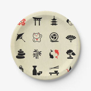 Assiettes En Carton Amusement mignon de couleur de Kawai de symboles