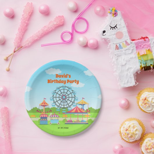 Assiettes En Carton Amusement Park Funfair Chilthday Party (Fête)