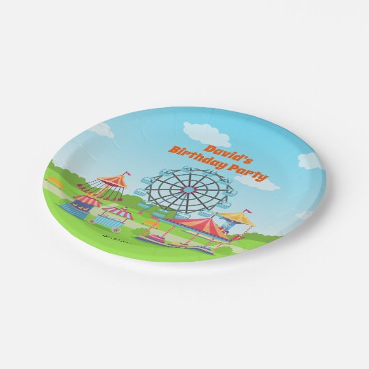 Assiettes En Carton Amusement Park Funfair Chilthday Party (Angle)