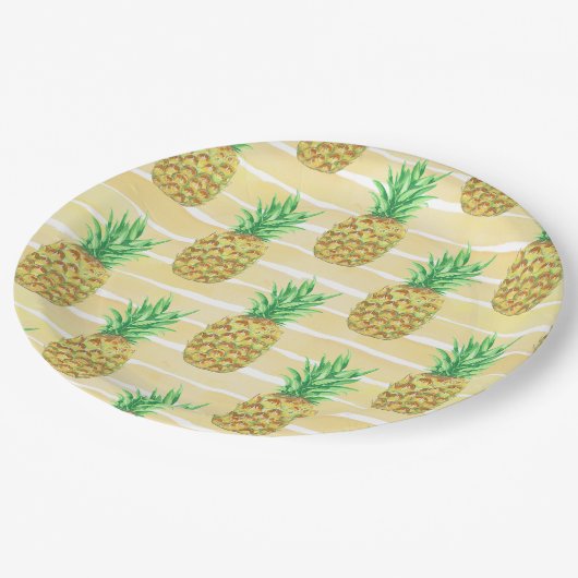 Assiettes En Carton Ananas (Angle)