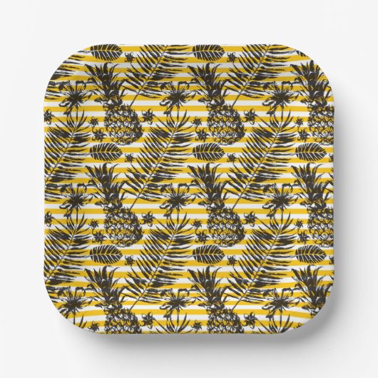 Assiettes En Carton Ananas à main (Recto)