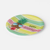 Assiettes En Carton Ananas avec lunettes de soleil (Angle)