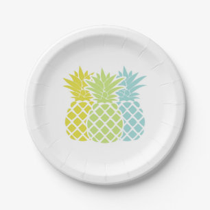 Assiettes En Carton Ananas colorés