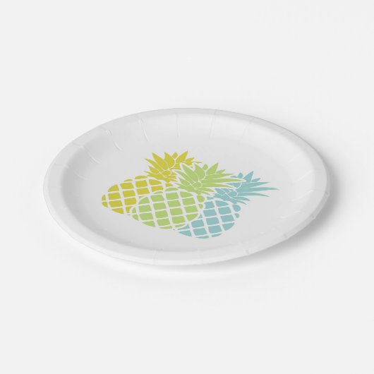 Assiettes En Carton Ananas colorés (Angle)