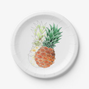 Assiettes En Carton Ananas, couple doux.