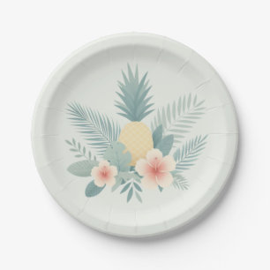 Assiettes En Carton Ananas floral & Hawaiian