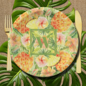 Assiettes En Carton Ananas Monogramme