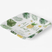 Assiettes En Carton Ananas & Pacificateurs Aloha Baby shower vert (Angulaire)