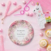 Assiettes En Carton Ananas rose exotique Mariage (Fête)