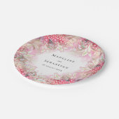 Assiettes En Carton Ananas rose exotique Mariage (Angle)