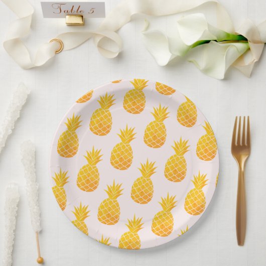 Assiettes En Carton Ananas tropical (Mariage)