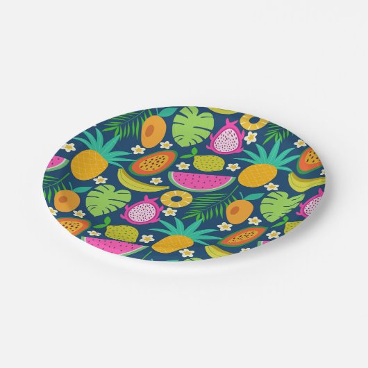 Assiettes En Carton Ananas tropical Banana (Angle)