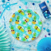 Assiettes En Carton Ananas tropicaux en été amusant (Fête)