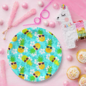 Assiettes En Carton Ananas tropicaux en été amusant (Fête)