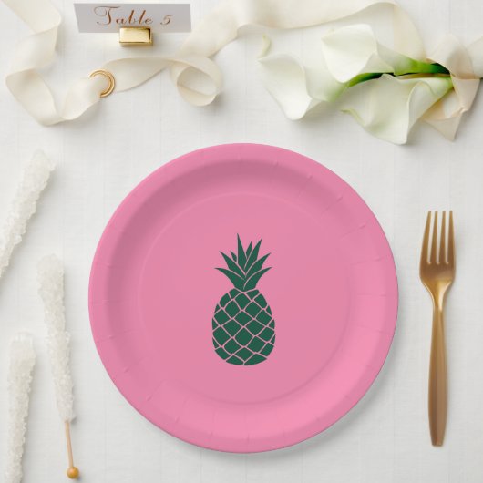 Assiettes En Carton Ananas vert (Mariage)