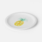 Assiettes En Carton Ananas vert orange turquoise original d'aquarelle (Angle)