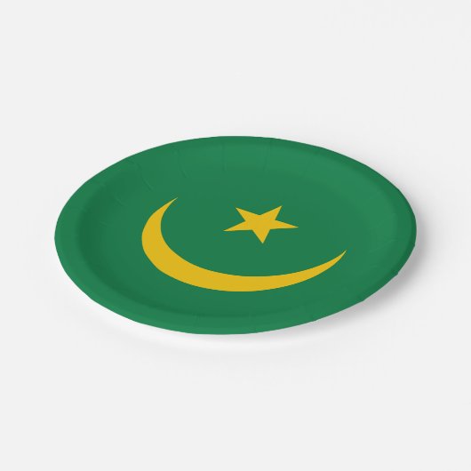 Assiettes En Carton Ancien drapeau mauritanien (Angle)