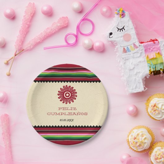 Assiettes En Carton Ancien Mexicain Sun Serape Cinco de Mayo Party (Fête)