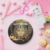 Assiettes En Carton Ancien Roi Égyptien Avec Lumières De Bougies (Fête)