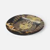 Assiettes En Carton Ancien Roi Égyptien Avec Lumières De Bougies (Angle)