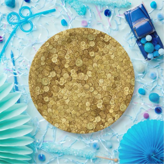 Assiettes En Carton Ancienne collection de pièces d'or (Fête)