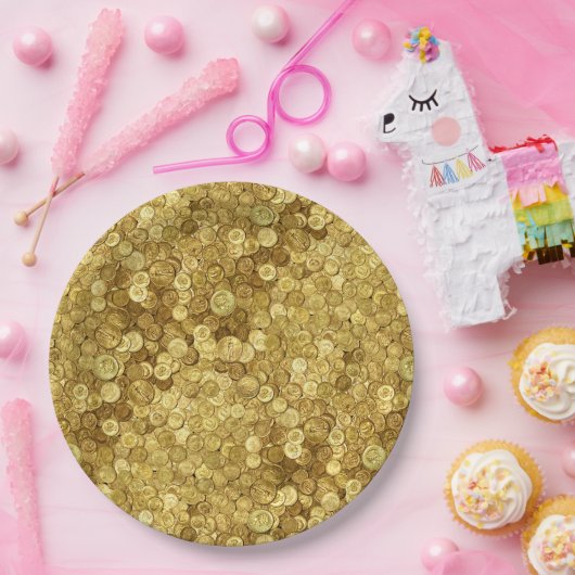 Assiettes En Carton Ancienne collection de pièces d'or (Fête)