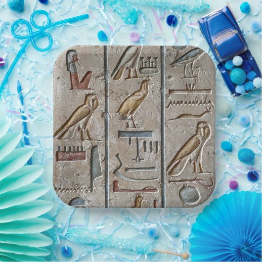 Assiettes En Carton Ancienne Egypte Hiéroglyphique gravé cadeau unique (Fête)