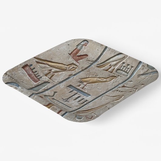 Assiettes En Carton Ancienne Egypte Hiéroglyphique gravé cadeau unique (Angulaire)